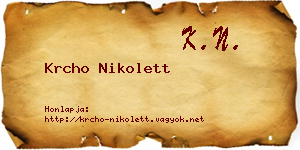 Krcho Nikolett névjegykártya